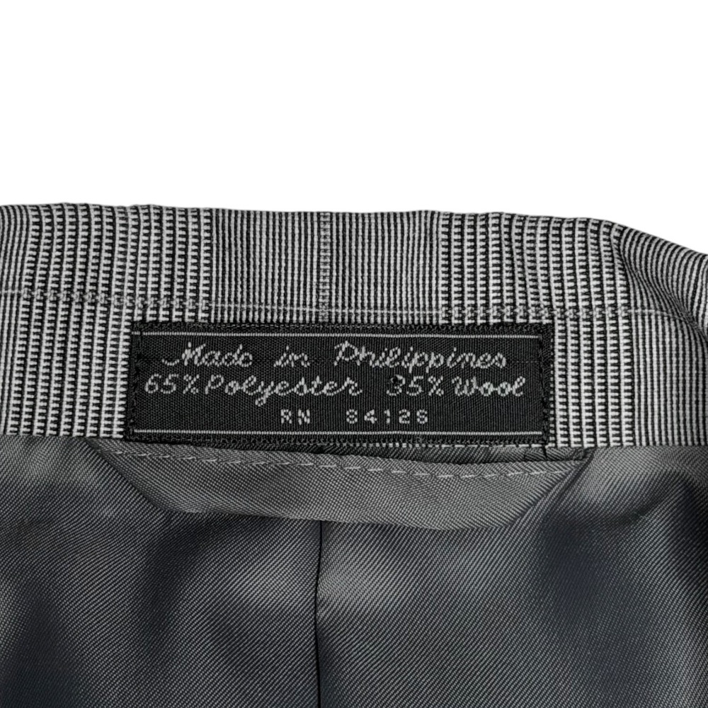VTG Hardy Amies Sport Coat Gray Glen Plaid Two Button Wool Blend Blazer Mens 48R - Picture 8 of 8
